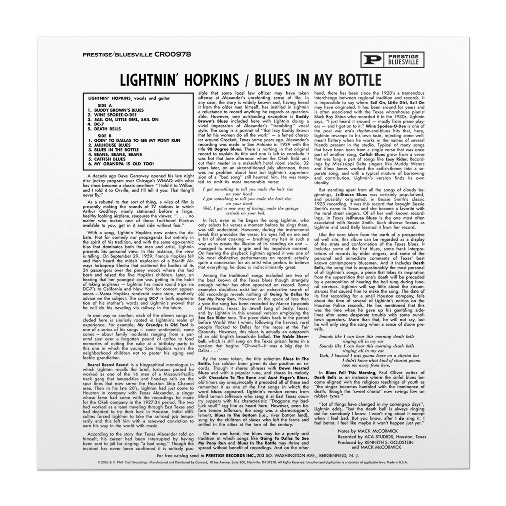 Lightnin’ Hopkins - Blues In My Bottle (Bluesville Series) - Image 4